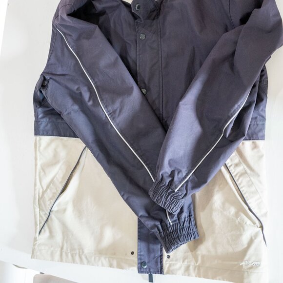 Taylor Stitch Navigator Jacket in Natural & Navy Colorblock Waxed Cotton - Picture 12 of 14
